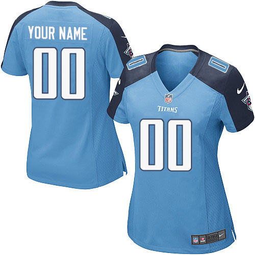 Nike Tennessee Titans Customized Light Blue Stitched Women's NFL Jersey